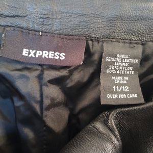 Black Genuine Leather Pants Express Size 11/12